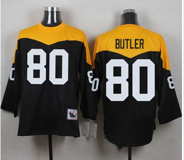 Mitchell And Ness 1967 Pittsburgh Steelers #80 Jack Butler Black Yelllow Throwback Men's Stitched NFL Jersey Mitchell And Ness 1967 Pittsburgh Steelers #80 Jack Butler Black Yelllow Throwback Men's Stitched NFL Jersey