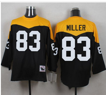Mitchell And Ness 1967 Pittsburgh Steelers #83 Heath Miller Black Yelllow Throwback Men's Stitched NFL Jersey