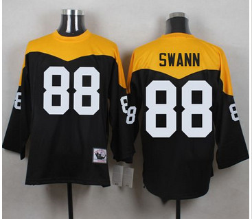 Mitchell And Ness 1967 Pittsburgh Steelers #88 Lynn Swann Black Yelllow Throwback Men's Stitched NFL Jersey