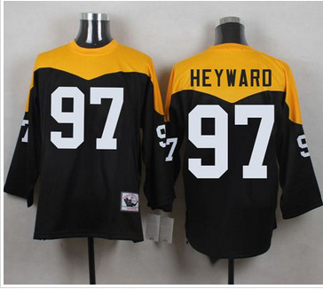 Mitchell And Ness 1967 Pittsburgh Steelers #97 Cameron Heyward Black Yelllow Throwback Men's Stitched NFL Jersey Mitchell And Ness 1967 Pittsburgh Steelers #97 Cameron Heyward Black Yelllow Throwback Men's Stitched NFL Jersey