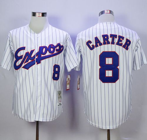 Mitchell And Ness 1982 Expos #8 Gary Carter White(Black Strip) Throwback Stitched MLB Jersey Mitchell And Ness 1982 Expos #8 Gary Carter White(Black Strip) Throwback Stitched MLB Jersey