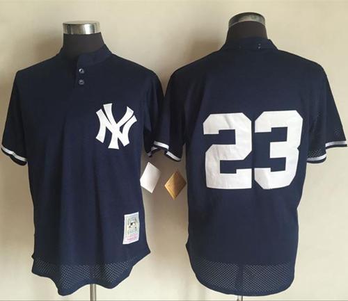 Mitchell And Ness 1995 Yankees #23 Don Mattingly Blue Throwback Stitched MLB Jersey
