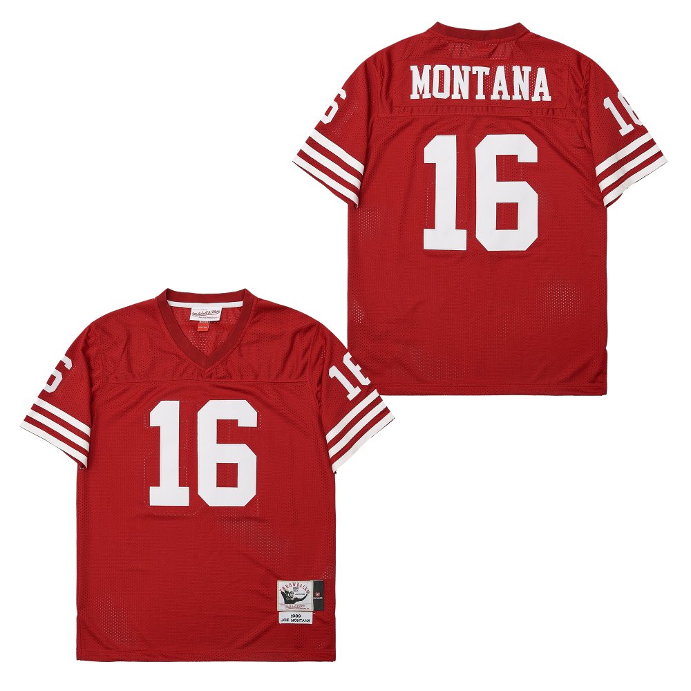Mitchell And Ness 49ers #16 Joe Montana Men's Throwback Stitched NFL Jersey 3