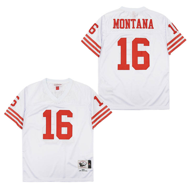 Mitchell And Ness 49ers #16 Joe Montana Men's Throwback Stitched NFL Jersey 5