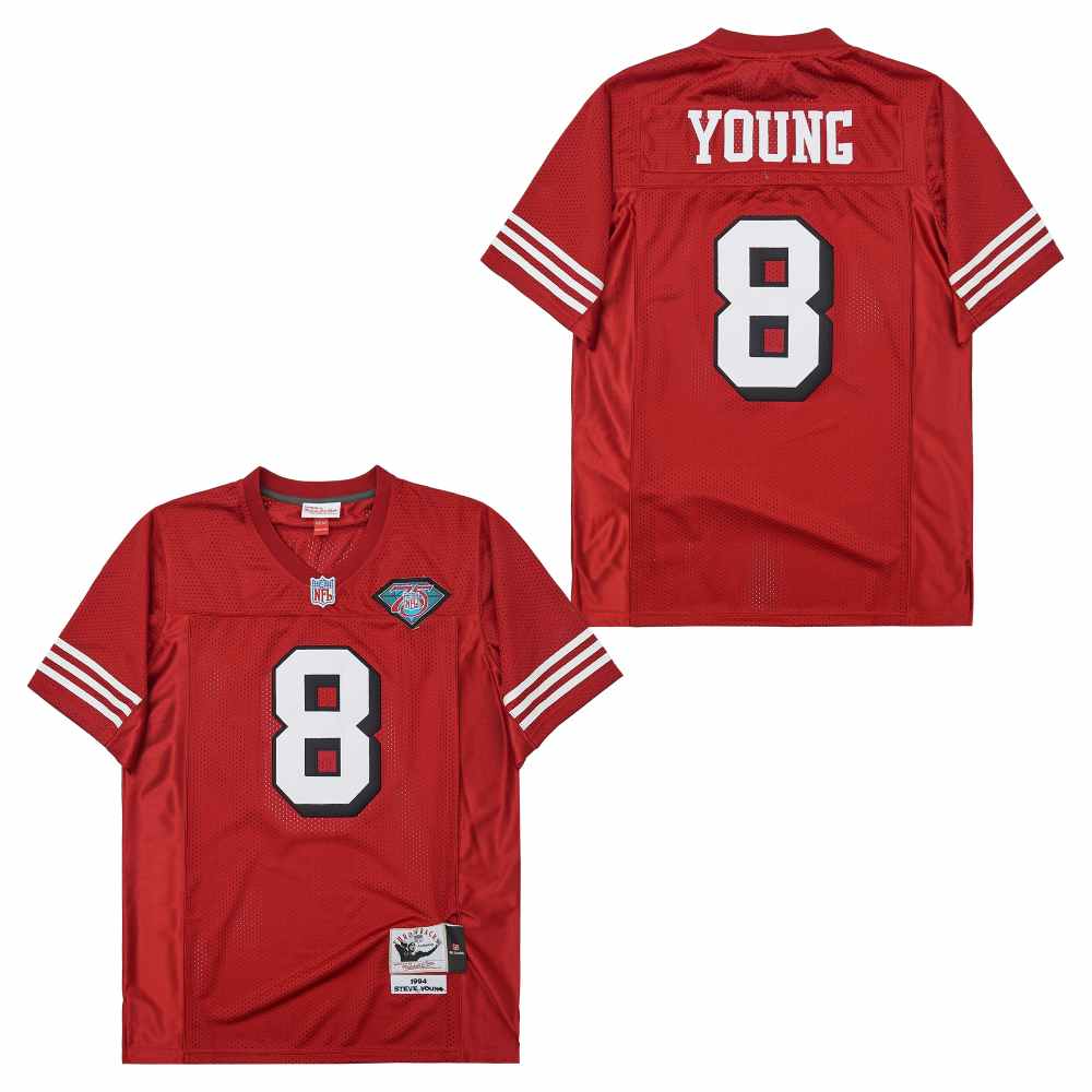 Mitchell And Ness 49ers #8 Steve Young Men's Throwback Stitched NFL Jersey 1