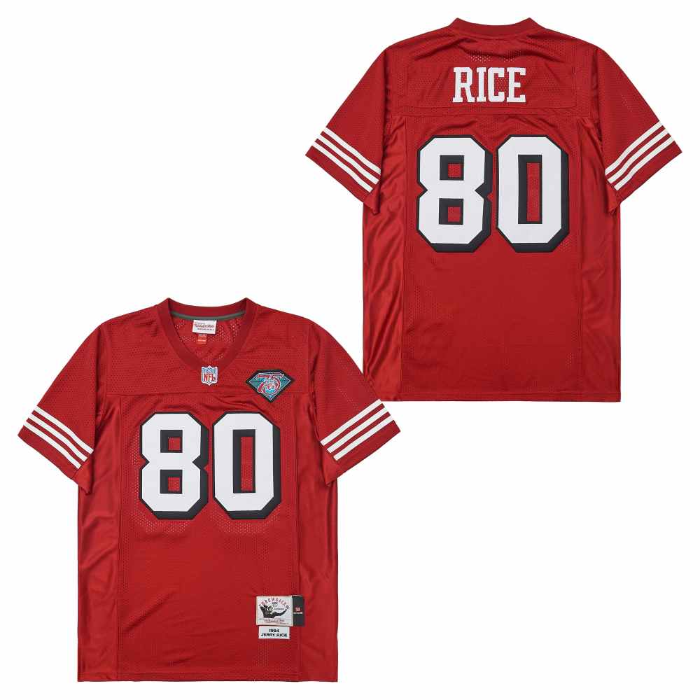 Mitchell And Ness 49ers #80 Men's Throwback Stitched NFL Jersey 2