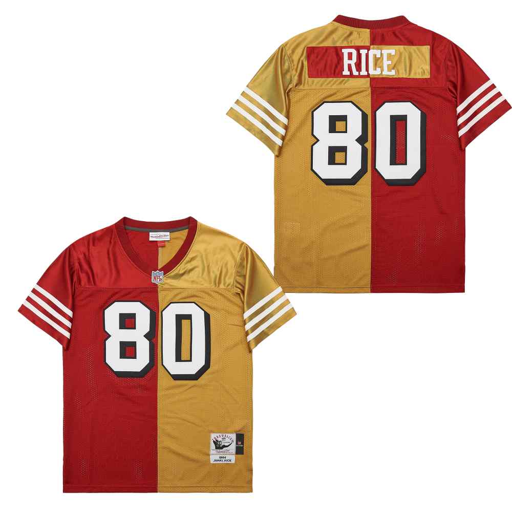 Mitchell And Ness 49ers #80 Men's Throwback Stitched NFL Jersey 3