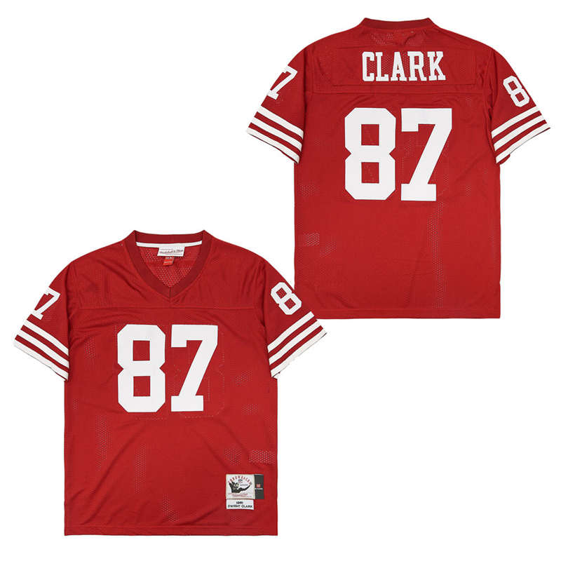Mitchell And Ness 49ers #87 Dwight Clark Men's Throwback Stitched NFL Jersey