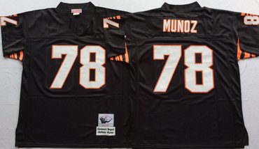 Mitchell And Ness Bengals #78 Anthony Munoz black Throwback Stitched NFL Jersey