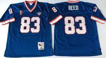 Mitchell And Ness Bills #83 andre reed BLUE Throwback Stitched NFL Jersey