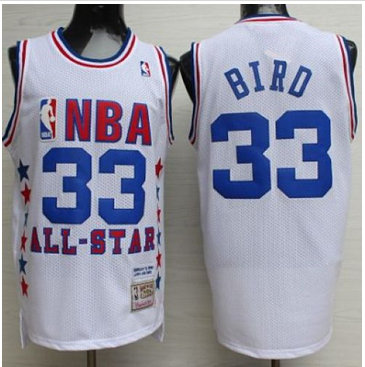 Mitchell And Ness Boston Celtics #33 Larry Bird White 1990 All Star Stitched NBA Jersey