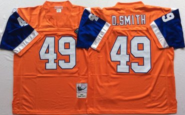 Mitchell And Ness Broncos  ##49 Dennis Smith Throwback Stitched NFL Jersey