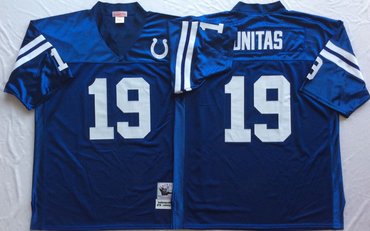 Mitchell And Ness Colts #19 Johnny Unitas blue Throwback Stitched NFL Jerseys Mitchell And Ness Colts #19 Johnny Unitas blue Throwback Stitched NFL Jerseys