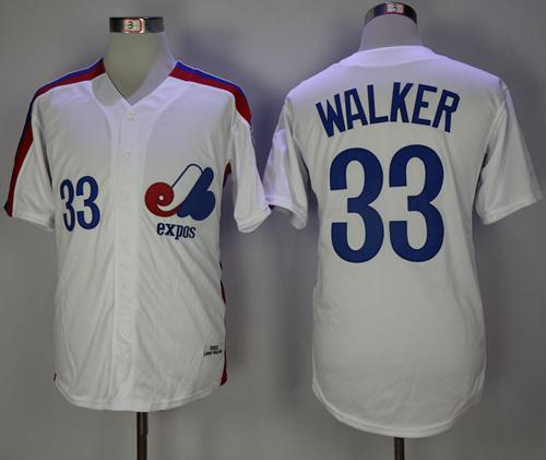 Mitchell And Ness Expos #33 Larry Walker White Throwback Stitched MLB Jersey Mitchell And Ness Expos #33 Larry Walker White Throwback Stitched MLB Jersey