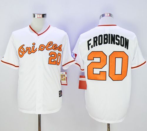 Mitchell And Ness Orioles #20 Frank Robinson White Stitched MLB Jersey