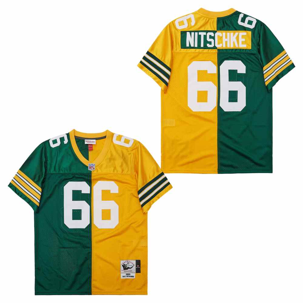 Mitchell And Ness Packers #66 Throwback Stitched NFL Jersey 5