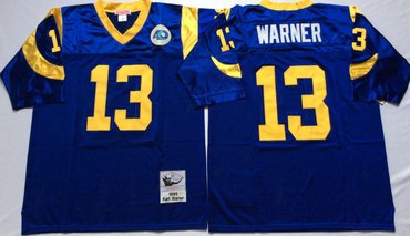 Mitchell And Ness Rams #13 kurt warner Blue Throwback Stitched NFL Jersey Mitchell And Ness Rams #13 kurt warner Blue Throwback Stitched NFL Jersey