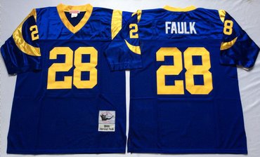 Mitchell And Ness Rams #28 marshall faulk Blue Throwback Stitched NFL Jersey Mitchell And Ness Rams #28 marshall faulk Blue Throwback Stitched NFL Jersey