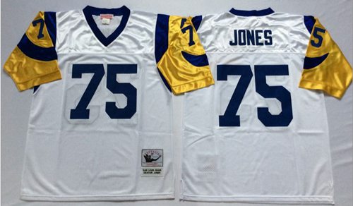 Mitchell And Ness Rams #75 Deacon Jones White Throwback Stitched NFL Jersey Mitchell And Ness Rams #75 Deacon Jones White Throwback Stitched NFL Jersey
