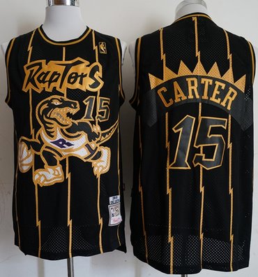 Mitchell And Ness Raptors #15 Vince Carter Black Throwback Stitched NBA Jersey