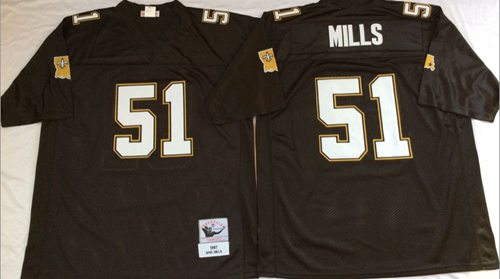 Mitchell And Ness Saints #51 Sam Mills Black Throwback Stitched NFL Jersey Mitchell And Ness Saints #51 Sam Mills Black Throwback Stitched NFL Jersey