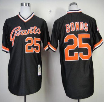 Mitchell And Ness San Francisco Giants #25 Barry Bonds Black Throwback Stitched Baseball Jersey