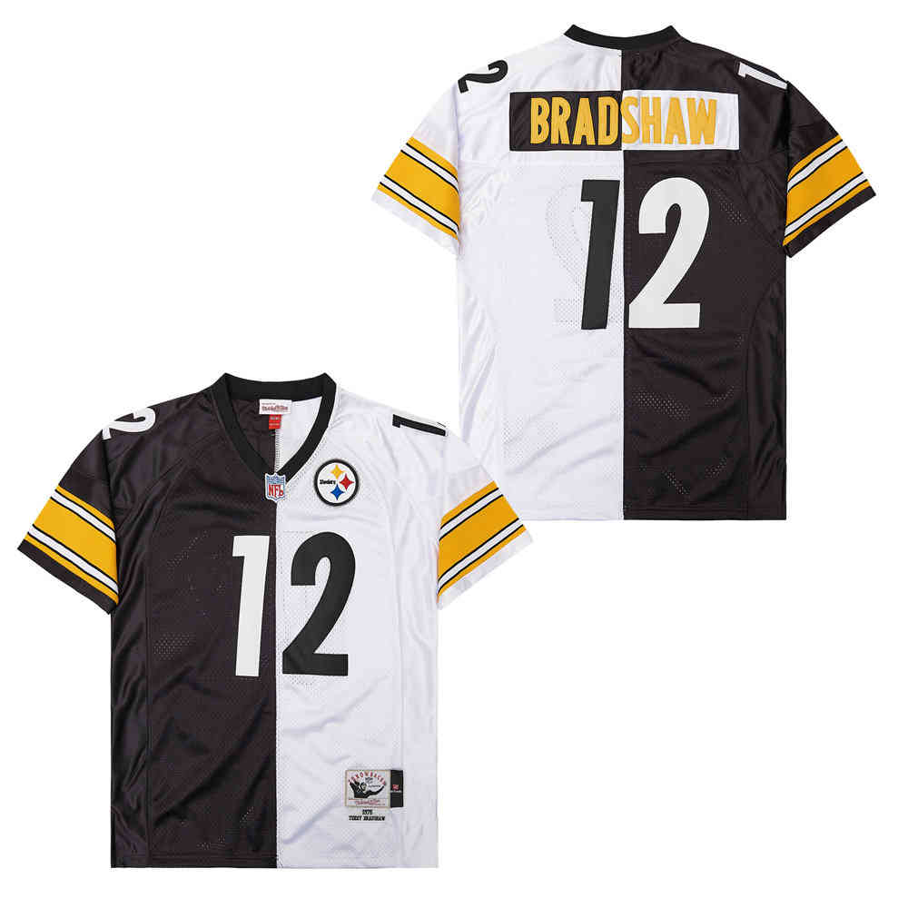 Mitchell And Ness Steelers #12 John Stallworth Black Throwback Stitched NFL Jersey 3