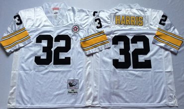 Mitchell And Ness Steelers #32 Franco Harris white Throwback Stitched NFL Jersey Mitchell And Ness Steelers #32 Franco Harris white Throwback Stitched NFL Jersey