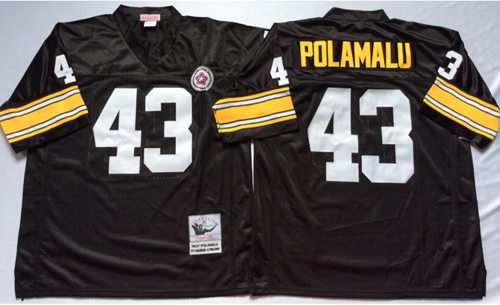 Mitchell And Ness Steelers #43 Troy Polamalu Black Throwback Stitched NFL Jersey Mitchell And Ness Steelers #43 Troy Polamalu Black Throwback Stitched NFL Jersey