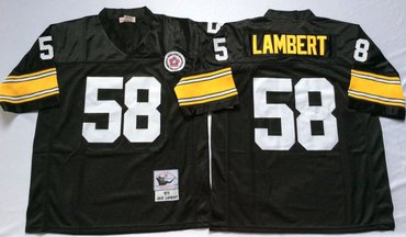 Mitchell And Ness Steelers #58 Jack Lambert Black Throwback Stitched NFL Jersey