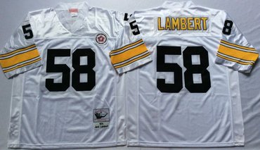 Mitchell And Ness Steelers #58 Jack Lambert white Throwback Stitched NFL Jersey
