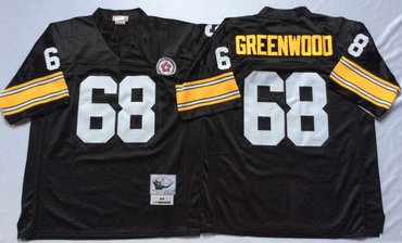 Mitchell And Ness Steelers #68 L.C. Greenwood Black Throwback Stitched NFL Jersey