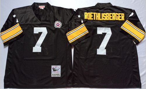 Mitchell And Ness Steelers #7 Ben Roethlisberger Black Throwback Stitched NFL Jersey Mitchell And Ness Steelers #7 Ben Roethlisberger Black Throwback Stitched NFL Jersey