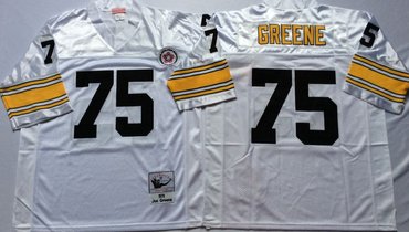 Mitchell And Ness Steelers #75 Joe Greene white Throwback Stitched NFL Jersey