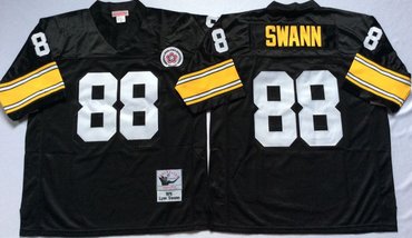 Mitchell And Ness Steelers #88 Lynn Swann  Black Throwback Stitched NFL Jersey