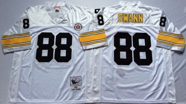 Mitchell And Ness Steelers #88 Lynn Swann  white Throwback Stitched NFL Jersey