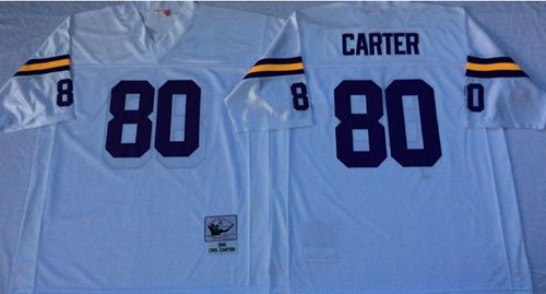 Mitchell And Ness Vikings #80 Cris Carter White Throwback Stitched NFL Jersey Mitchell And Ness Vikings #80 Cris Carter White Throwback Stitched NFL Jersey