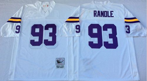 Mitchell And Ness Vikings #93 John Randle White Throwback Stitched NFL Jersey Mitchell And Ness Vikings #93 John Randle White Throwback Stitched NFL Jersey