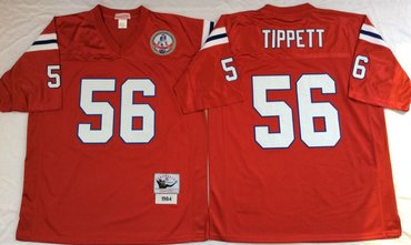 Mitchell And Ness patriots #56 andre tippett red Men's Throwback Stitched NFL Jersey