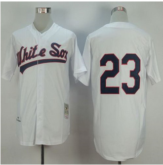 Mitchell and Ness 1990 Chicago White sox #23 Robin Ventura White Throwback Stitched Baseball Jersey