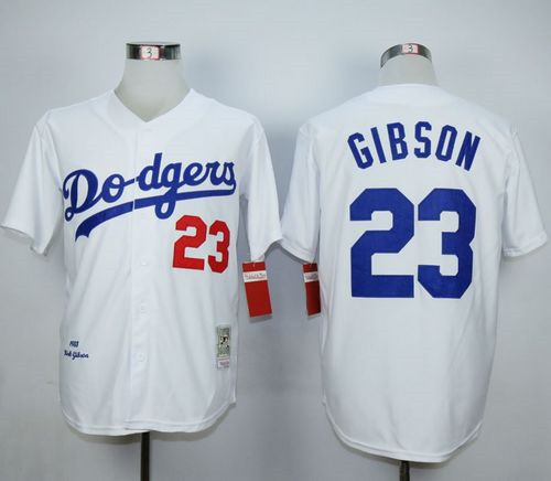 Mitchell and Ness Los Angeles Dodgers #23 Kirk Gibson White Throwback Baseball Jersey