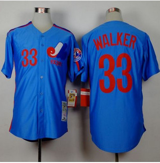 Mitchell and Ness Montreal Expos #33 Larry Walker Blue Stitched Throwback Baseball Jersey Mitchell and Ness Montreal Expos #33 Larry Walker Blue Stitched Throwback Baseball Jersey