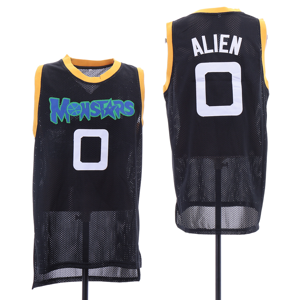 Monstars 0 Alien Black Space Jam Stitched Mesh Movie Jersey