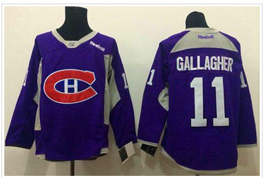 Montreal Canadiens #11 Brendan Gallagher Purple Practice Stitched NHL Jersey