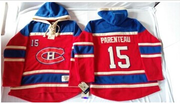 Montreal Canadiens #15 P. A. Parenteau Red Sawyer Hooded Sweatshirt Stitched NHL Jersey