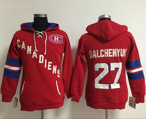Montreal Canadiens #27 Alex Galchenyuk Red Women's Old Time Heidi NHL Hoodie Montreal Canadiens #27 Alex Galchenyuk Red Women's Old Time Heidi NHL Hoodie