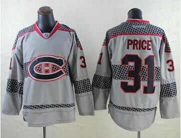 Montreal Canadiens #31 Carey Price Charcoal Cross Check Fashion Stitched NHL Jersey