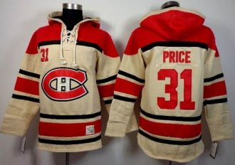 Montreal Canadiens #31 Carey Price Cream Sawyer Hooded Sweatshirt Stitched NHL Jersey Montreal Canadiens #31 Carey Price Cream Sawyer Hooded Sweatshirt Stitched NHL Jersey
