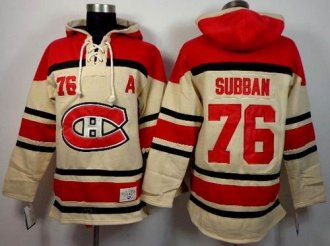 Montreal Canadiens #76 P.K Subban Cream Sawyer Hooded Sweatshirt Stitched NHL Jersey Montreal Canadiens #76 P.K Subban Cream Sawyer Hooded Sweatshirt Stitched NHL Jersey