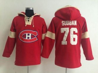 Montreal Canadiens #76 P.K Subban Red Pullover NHL Hoodie Montreal Canadiens #76 P.K Subban Red Pullover NHL Hoodie